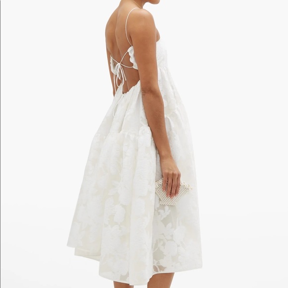 Cecilie Bahnsen tie back Sofie Rose-chinée Dress UK6 XS (Bridal) - Picture 2 of 11